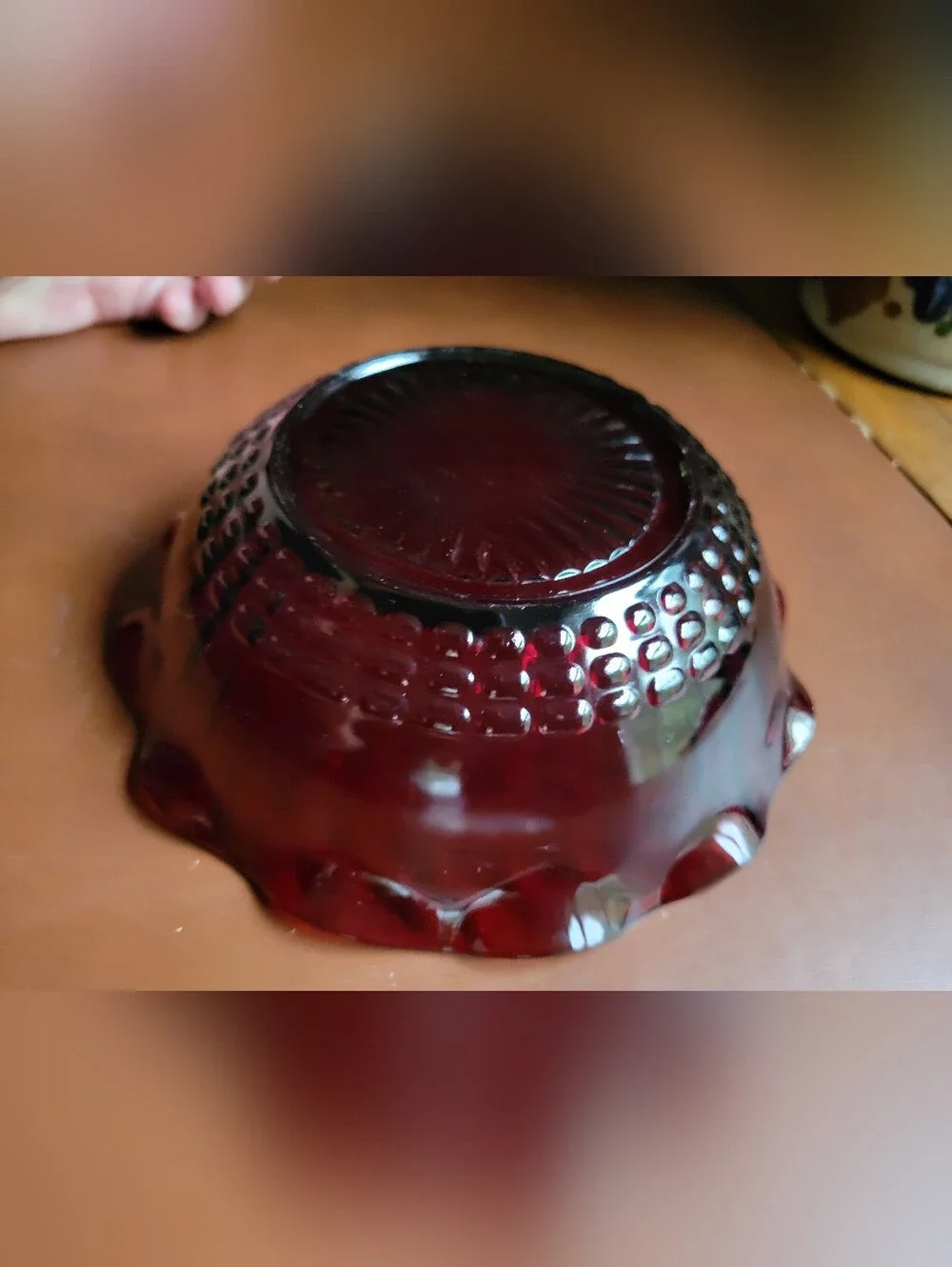 Vtg Anchor Hocking Royal Ruby Red Ruffled Bowl 6.5